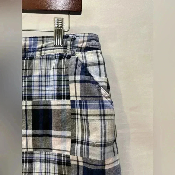 White Stag Blue and White Plaid Zip Front Skort Size 10 - Picture 5 of 9